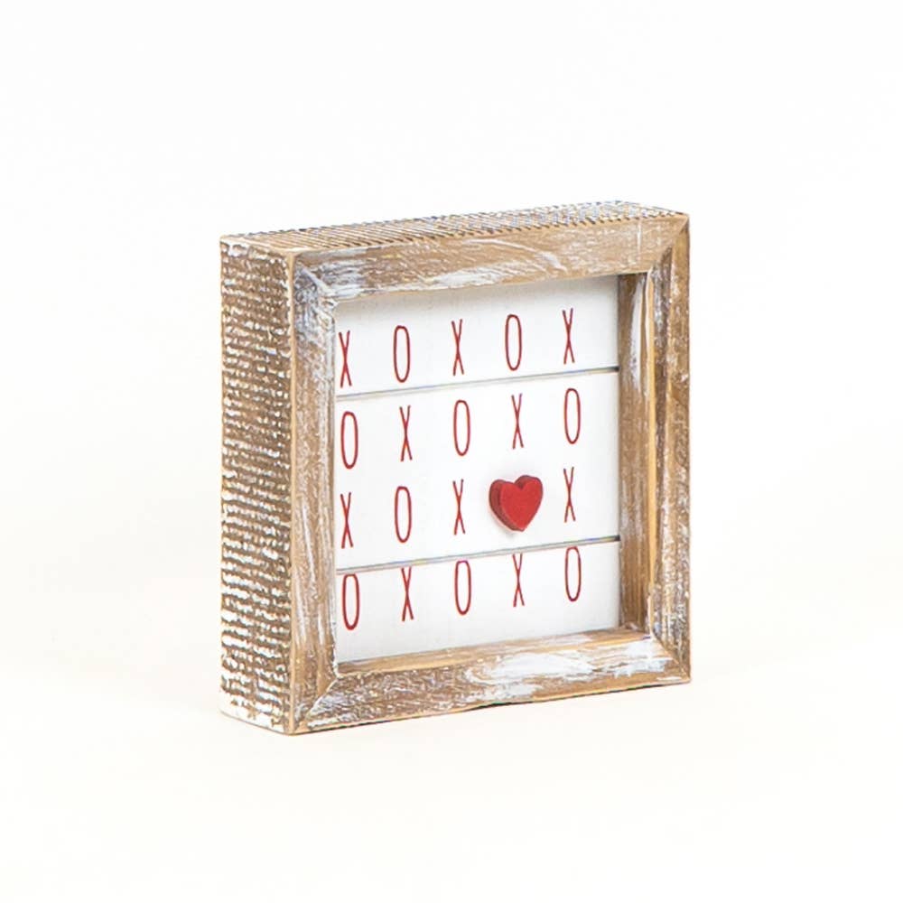 XOXO Reversible Wood Frame Sign