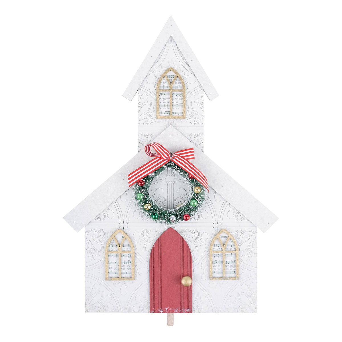 Christmas Church Wood Topper