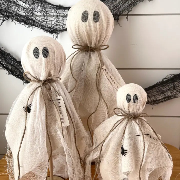 Rustic Primitive Halloween Ghost Decor (3 size options) - Posh West Boutique