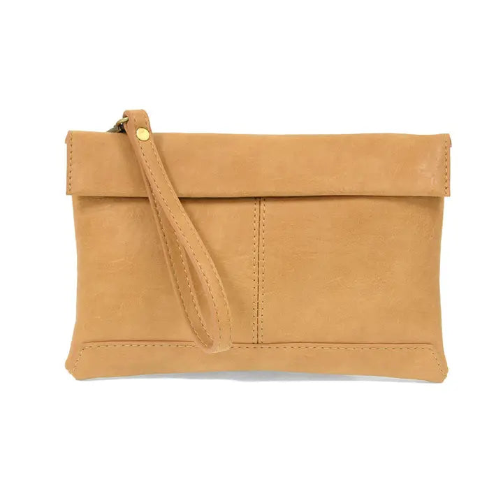 Camel Kiara Foldover Convertible Crossbody Purse - Posh West Boutique