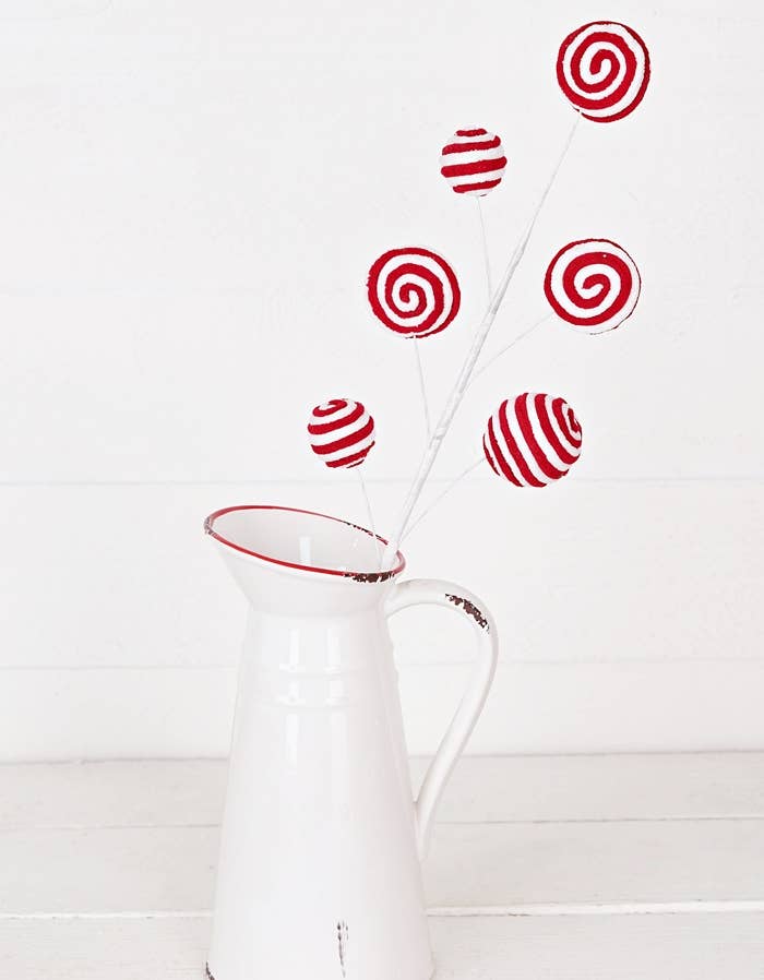 23in Spray-Pom Pom Peppermint Ball and Lollipop - Posh West Boutique