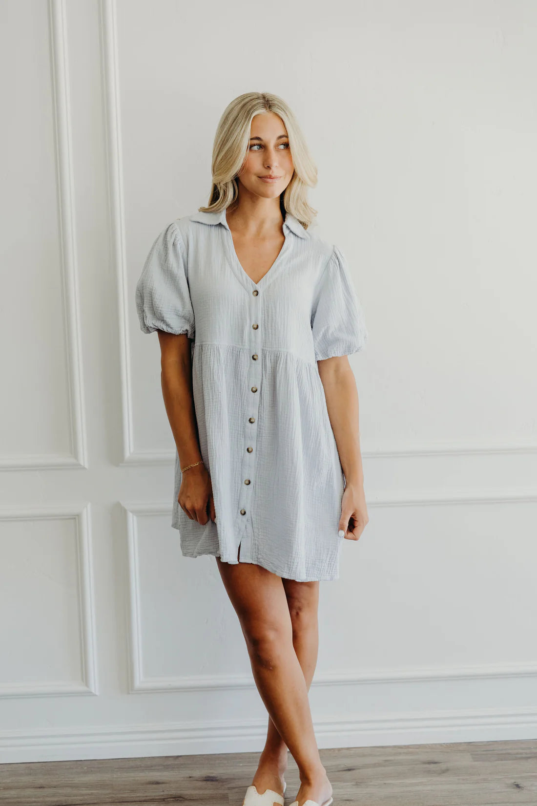 The Harvest Dress in Powder Blue - Posh West Boutique