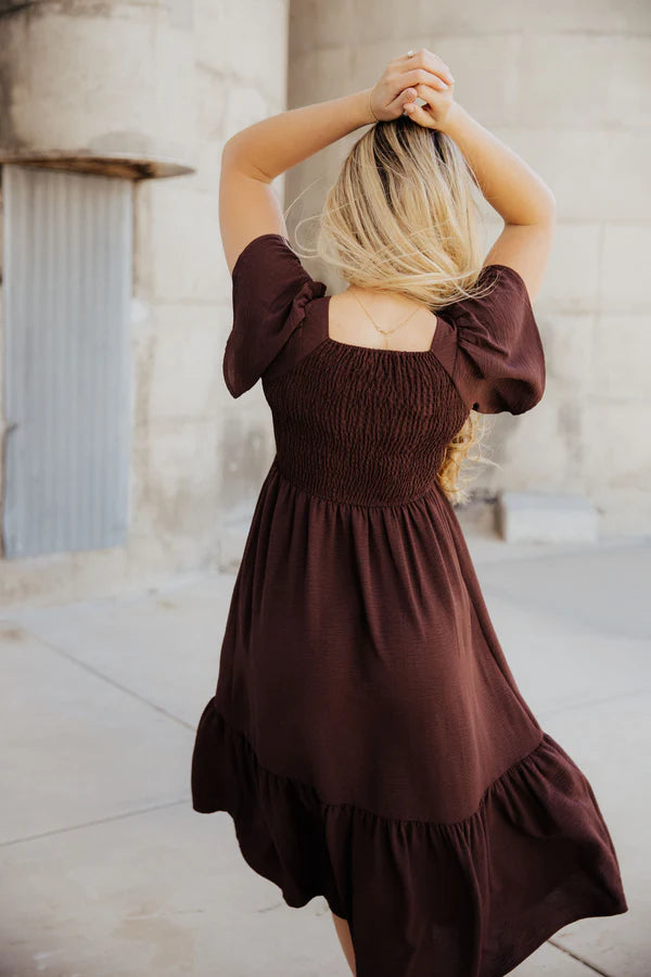 The Kendall Dress in Mulberry Mocha