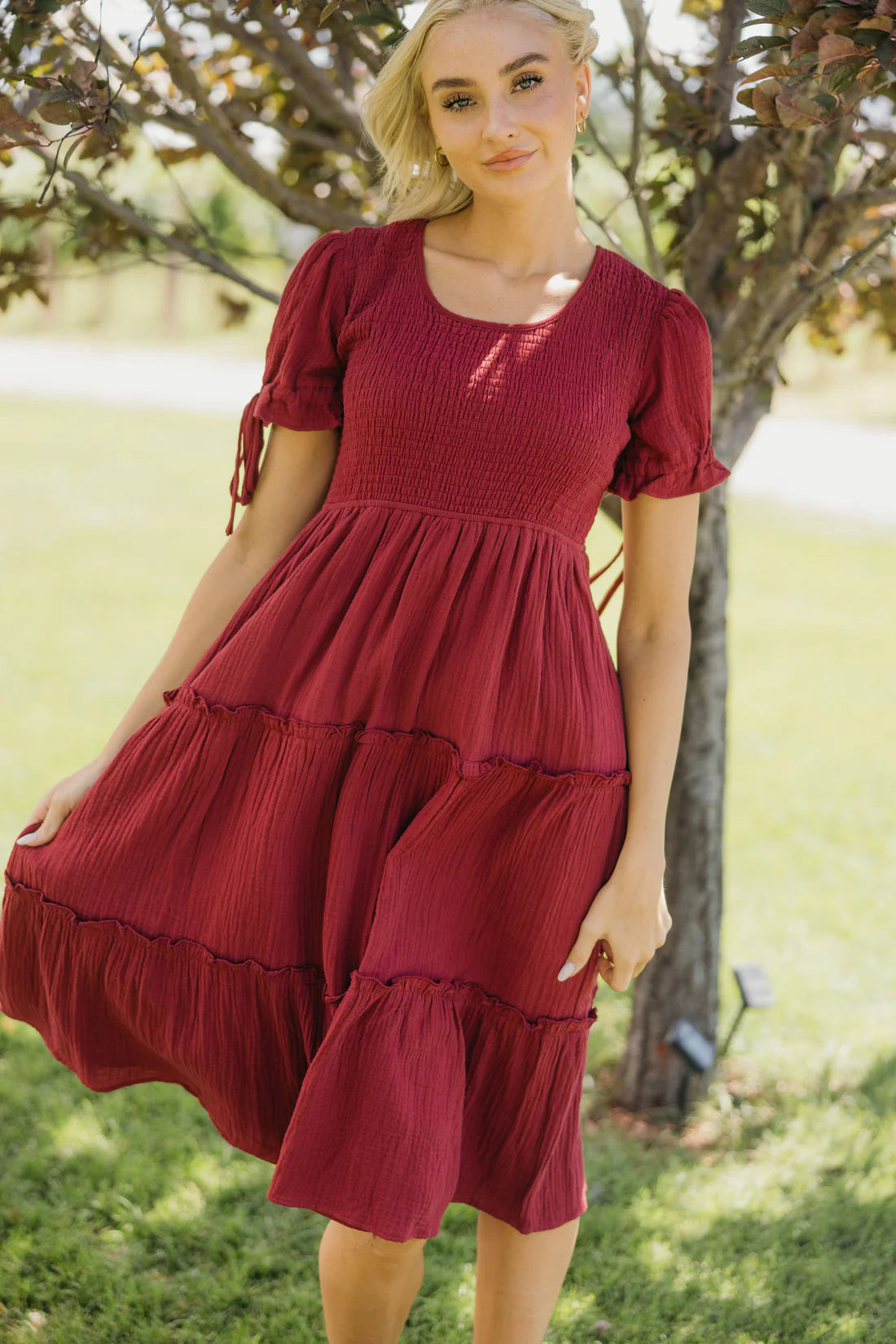The Denise-Raspberry Gauze Full Length Dress - Posh West Boutique