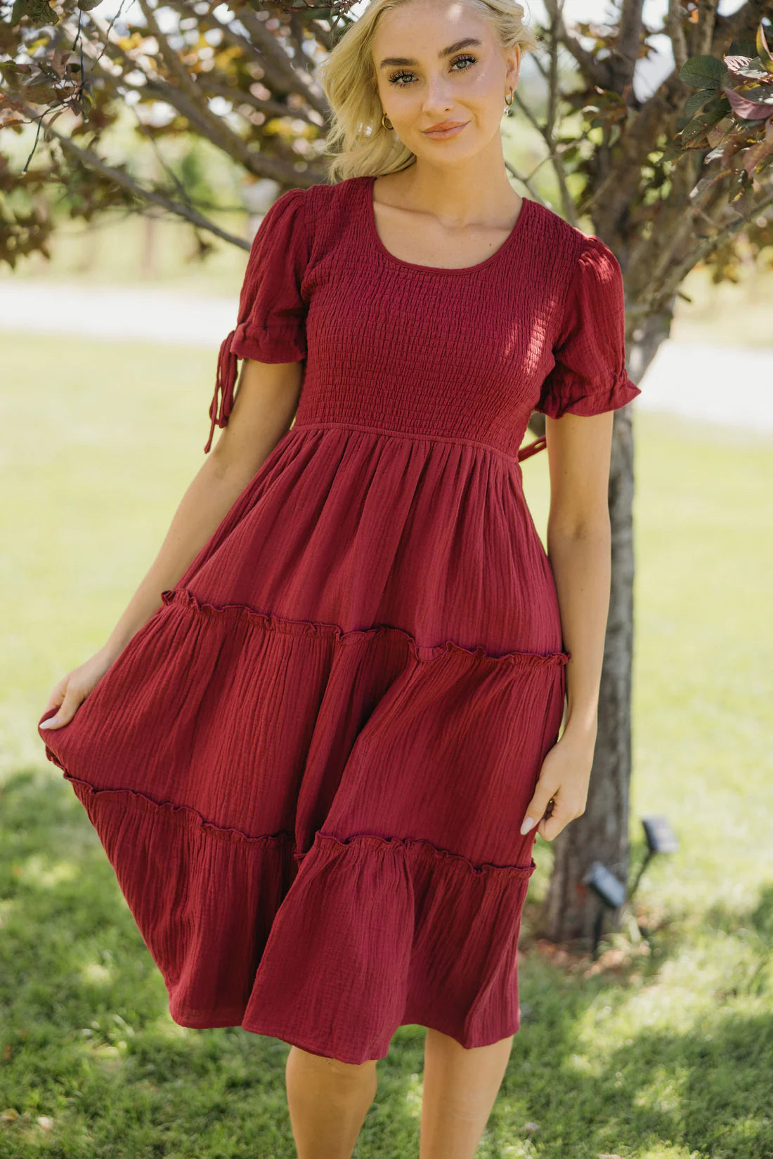 The Denise-Raspberry Gauze Full Length Dress - Posh West Boutique