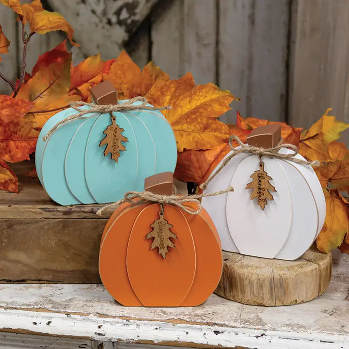 Fall Word Wood Chunky Pumpkin - Posh West Boutique