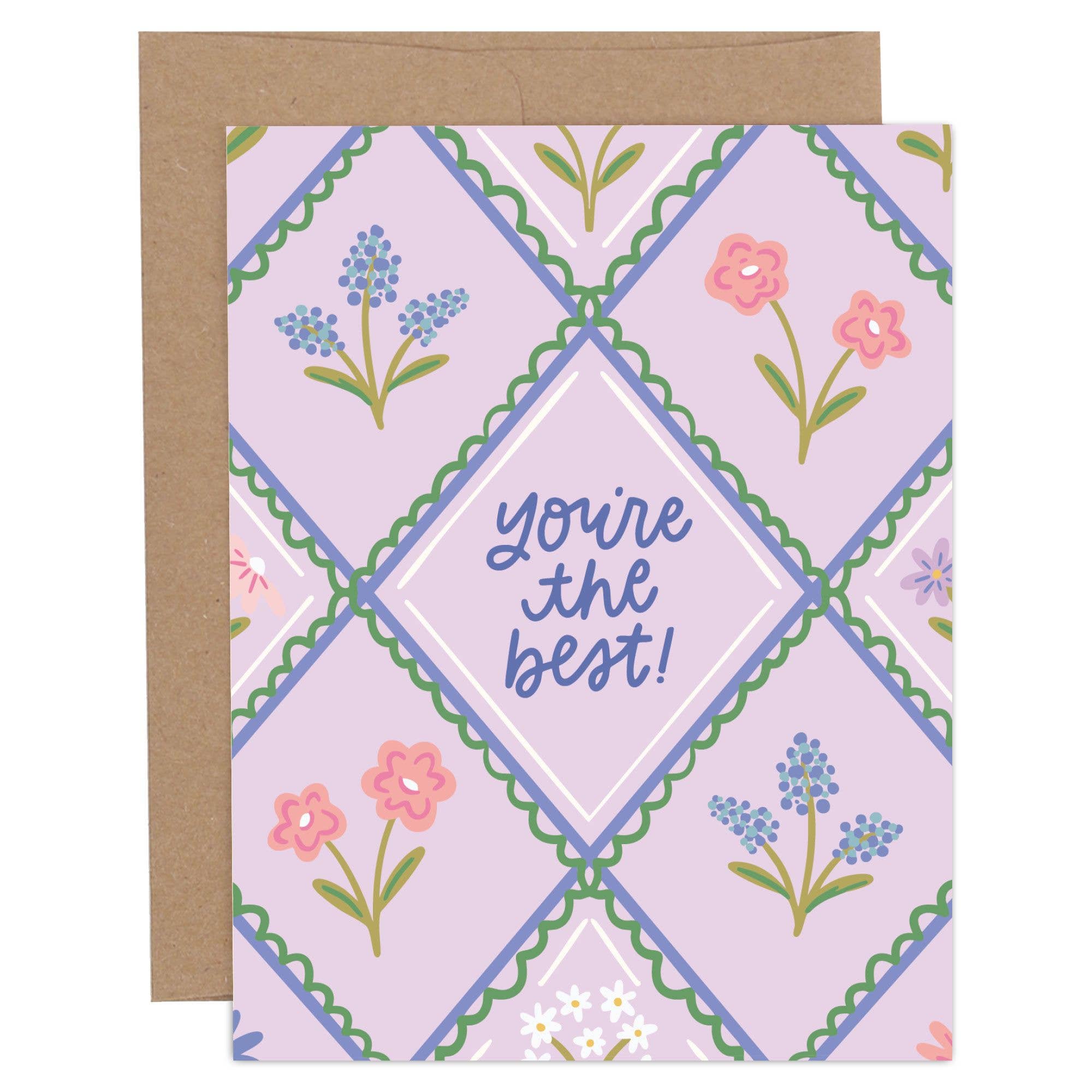 You're The Best Floral Love + Friendship Greeting Card - Posh West Boutique