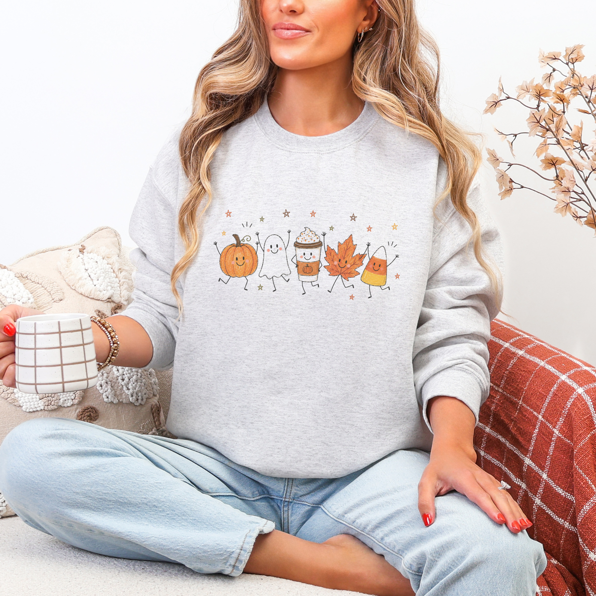 Cute Fall Friends Crewneck Sweatshirt