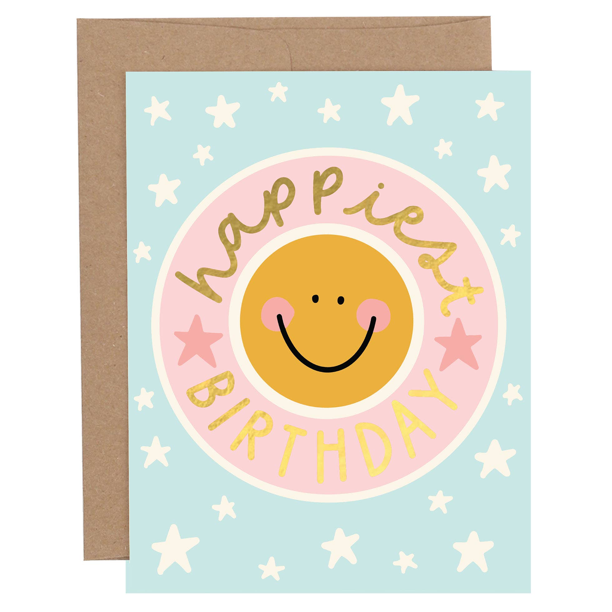 Happiest Birthday Smiley Face Greeting Card - Posh West Boutique