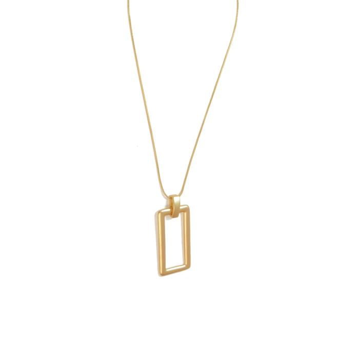 Gold Adjustable Rectangle Necklace - Posh West Boutique