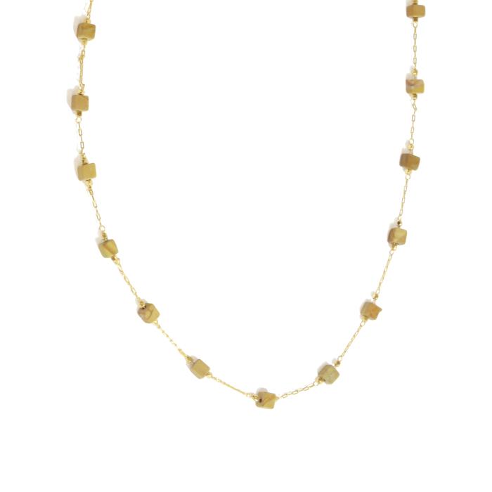 Joy Susan Gold Necklace with Tan Stones - Posh West Boutique