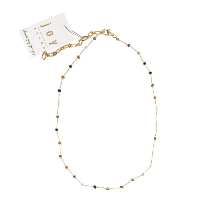 Gold Jewel Toned Beaded Necklace - Posh West Boutique