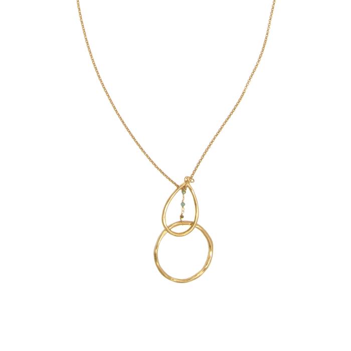 Gold Double Hoop Drop Necklace - Posh West Boutique