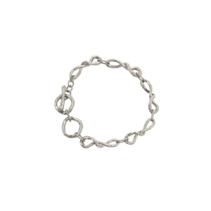Silver Hammered Infinity Chain Bracelet - Posh West Boutique
