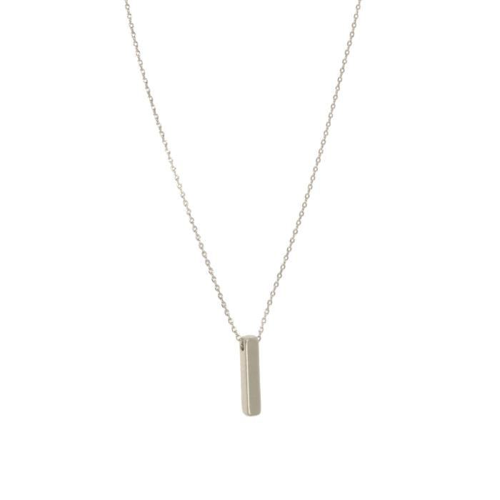 Silver Vertical Bar Pendant Necklace - Posh West Boutique