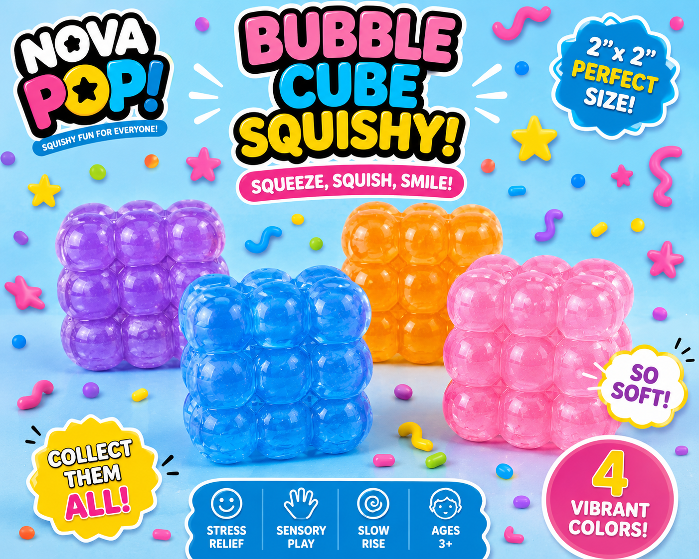 Bubble Cube Squishy – Sensory Stress Relief