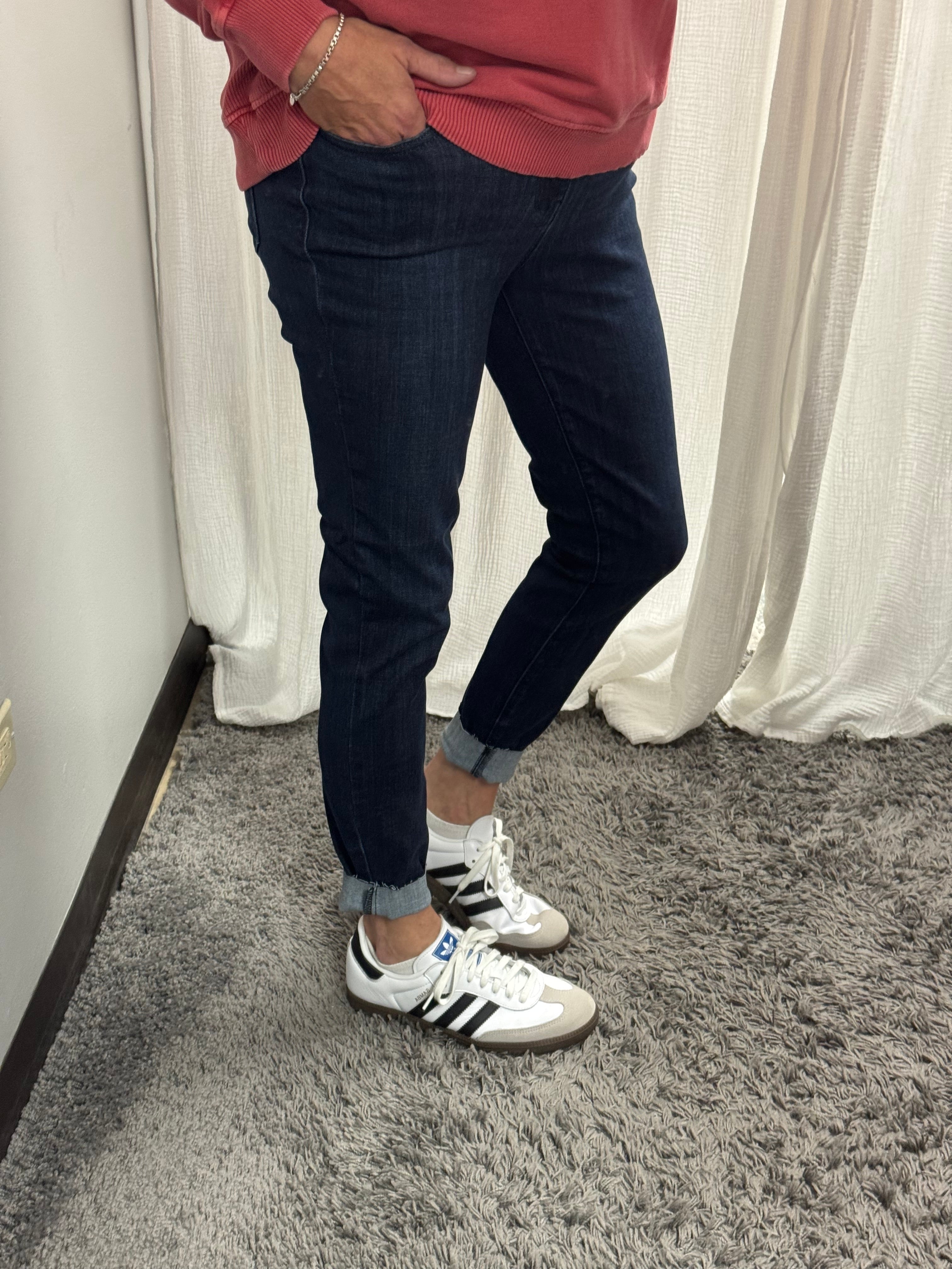 Judy Blue Mid-Rise Double Button Skinny - Posh West Boutique