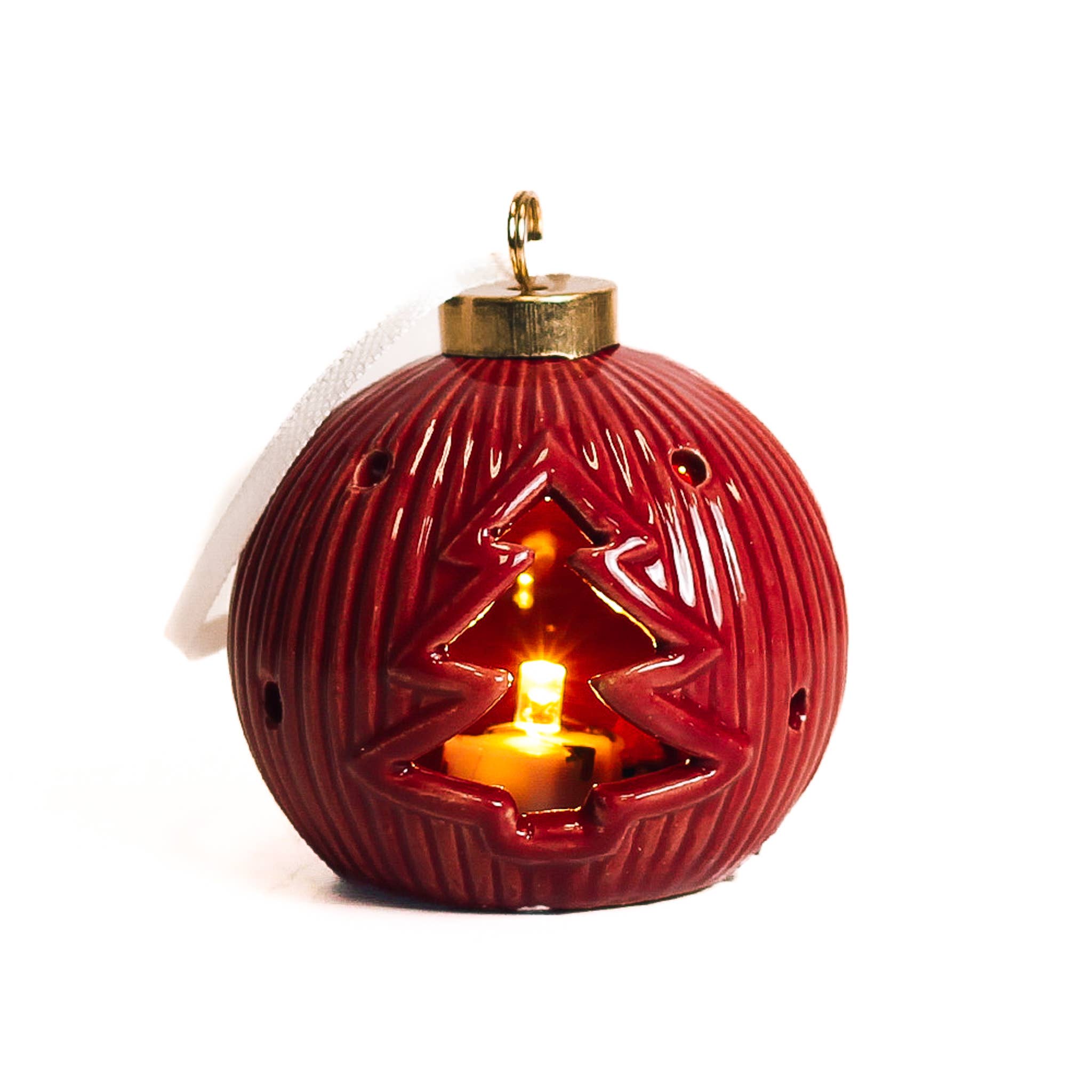 Tree Red Ornament with LED Light - Posh West Boutique