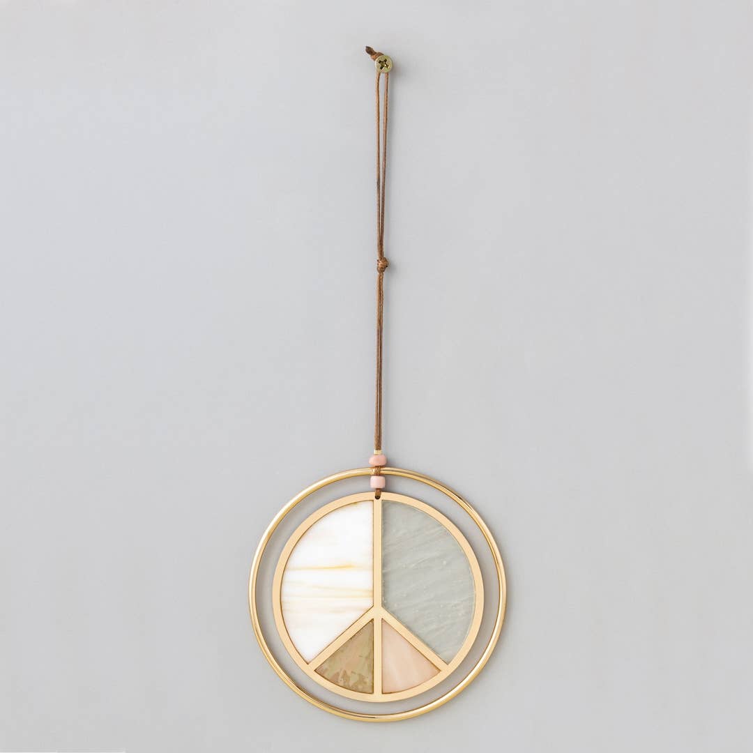 Stained Glass Light Catcher - Peace Sign - Posh West Boutique