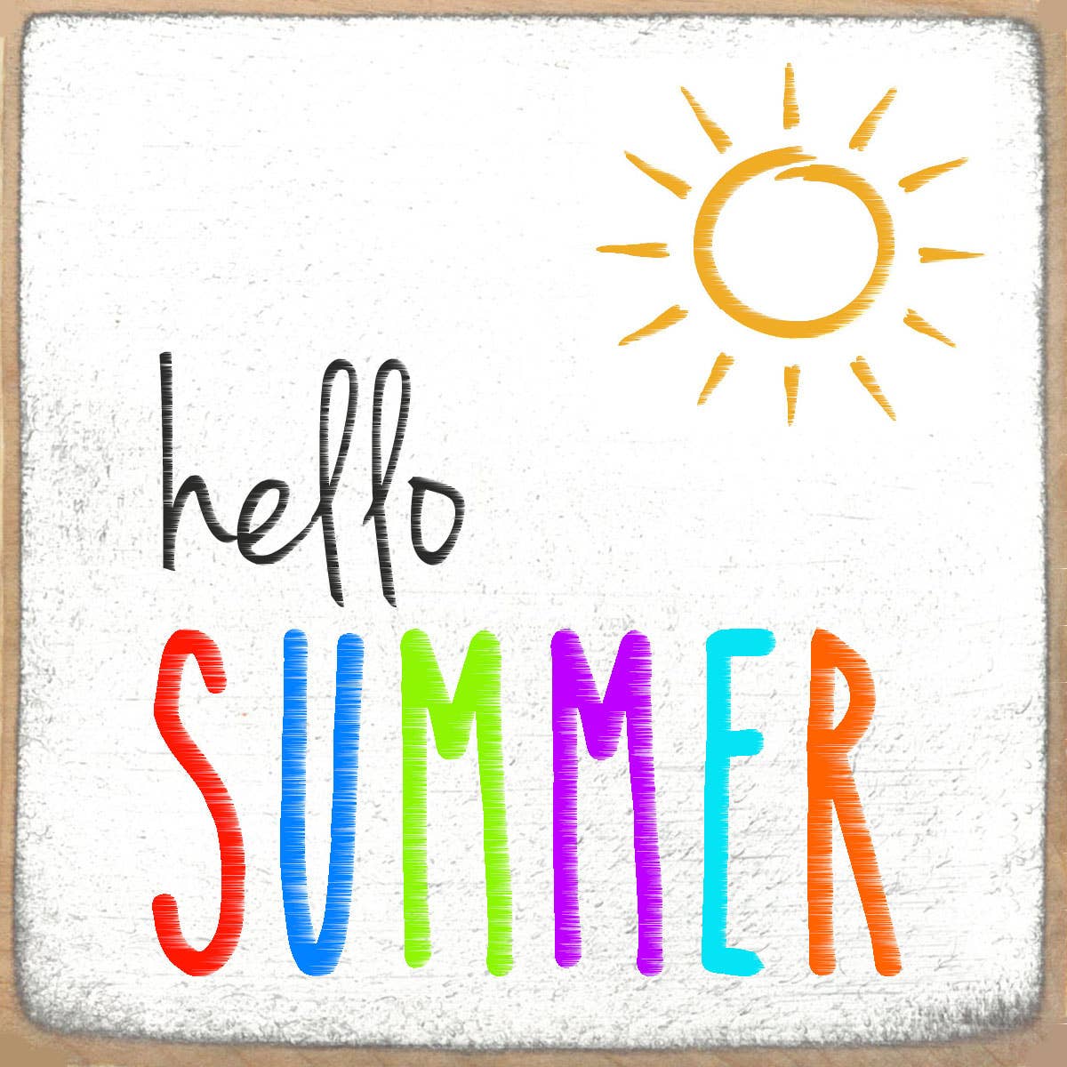 Hello Summer 4x4 Block Sign - Posh West Boutique