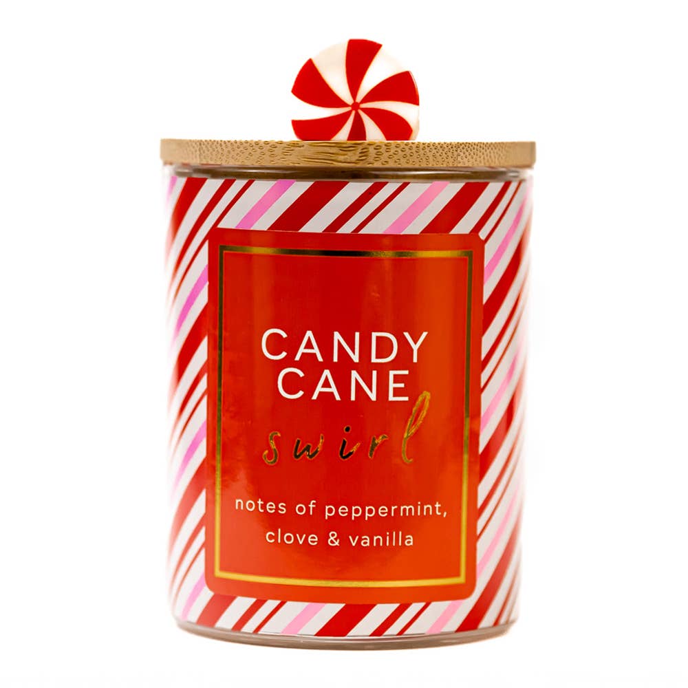 Candy Cane Swirl Candle - Posh West Boutique