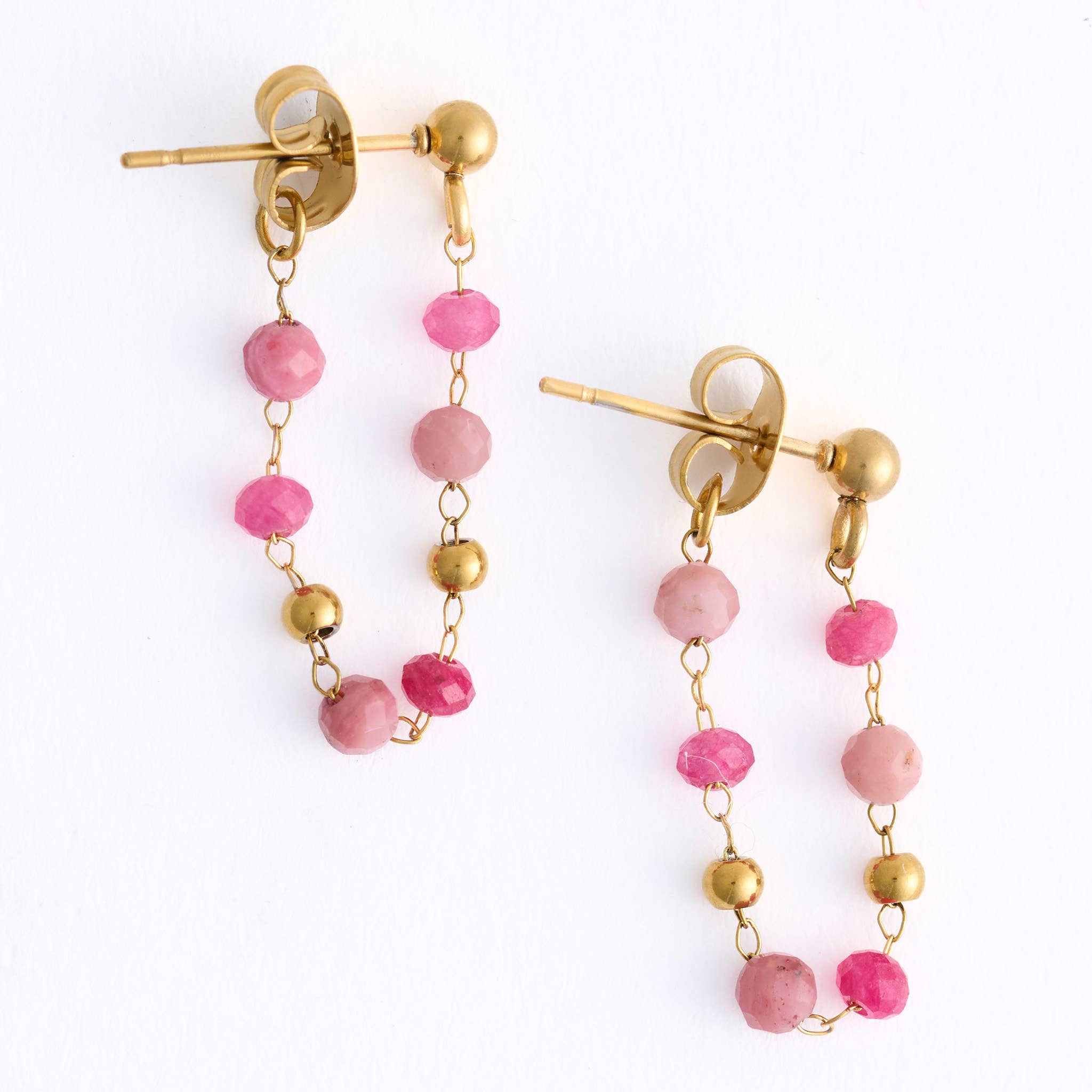 Waterproof Apatite Earrings Gemstone Beaded Drop
