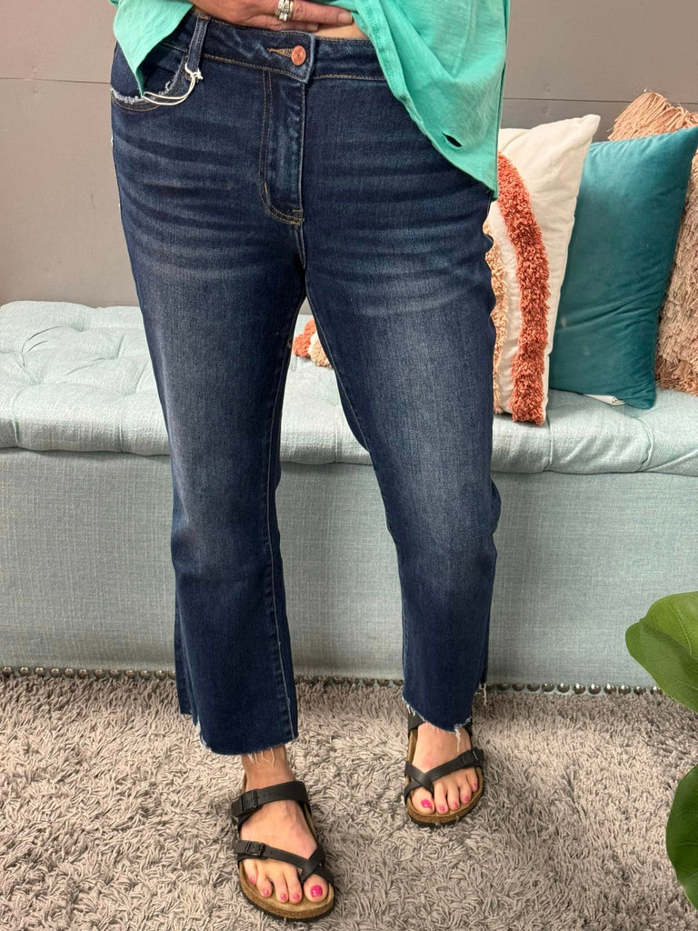 Vervet Mid Rise Ankle Bootcut Non-Distressed Jeans - Posh West Boutique