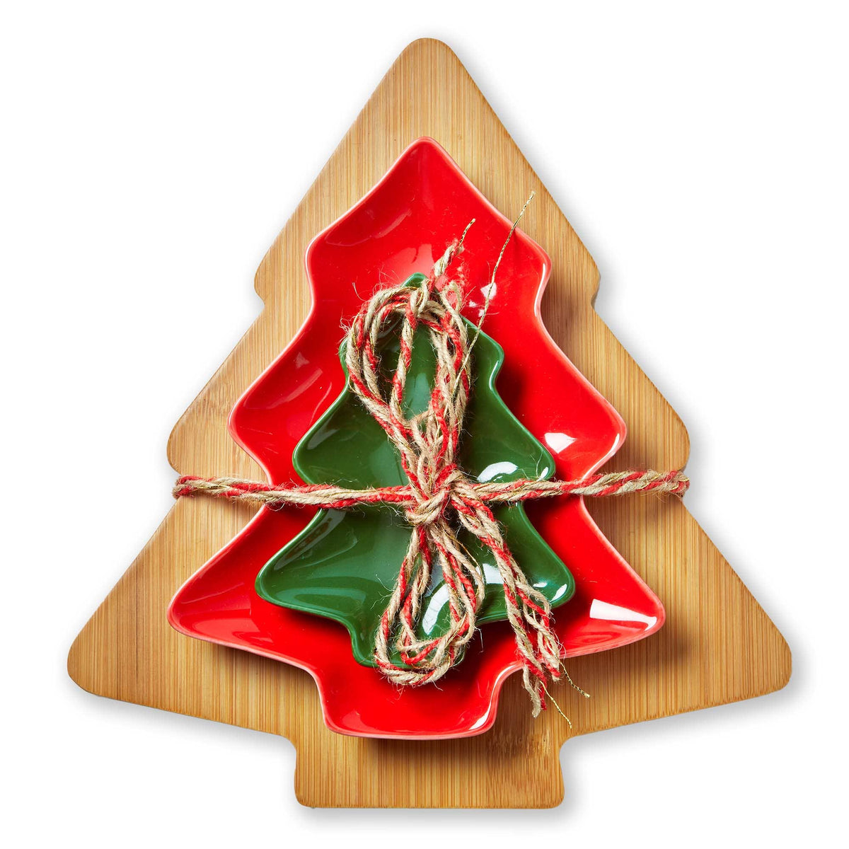 Christmas Tree Board & Dish Set Of 3 - Posh West Boutique