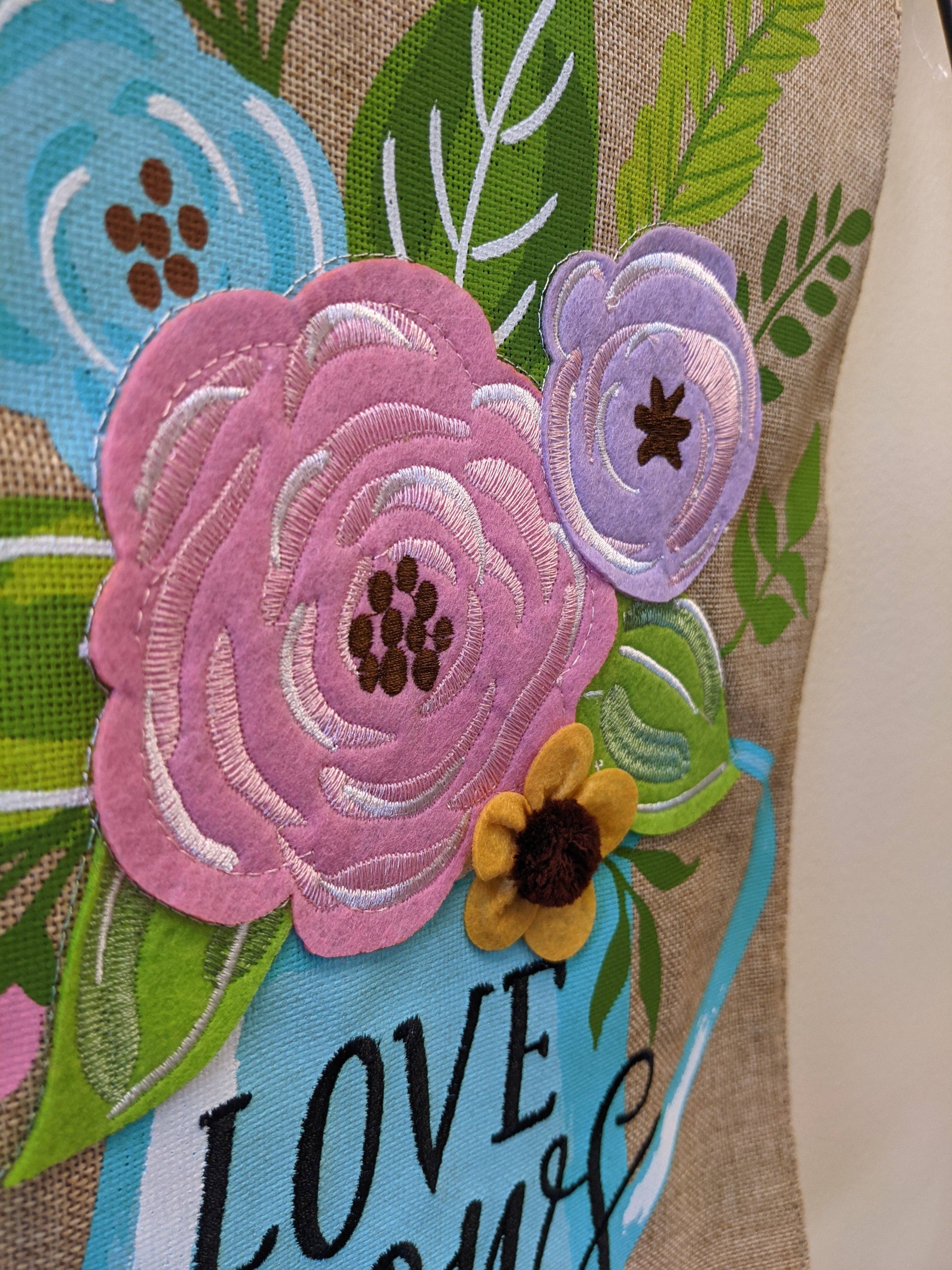 Watering Can Burlap 2-Sided Garden Flag - Posh West Boutique