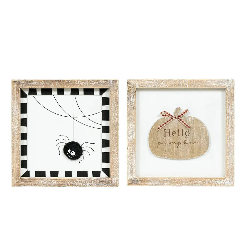 Fall Spider/Pumpkin Reversible Decor Sign
