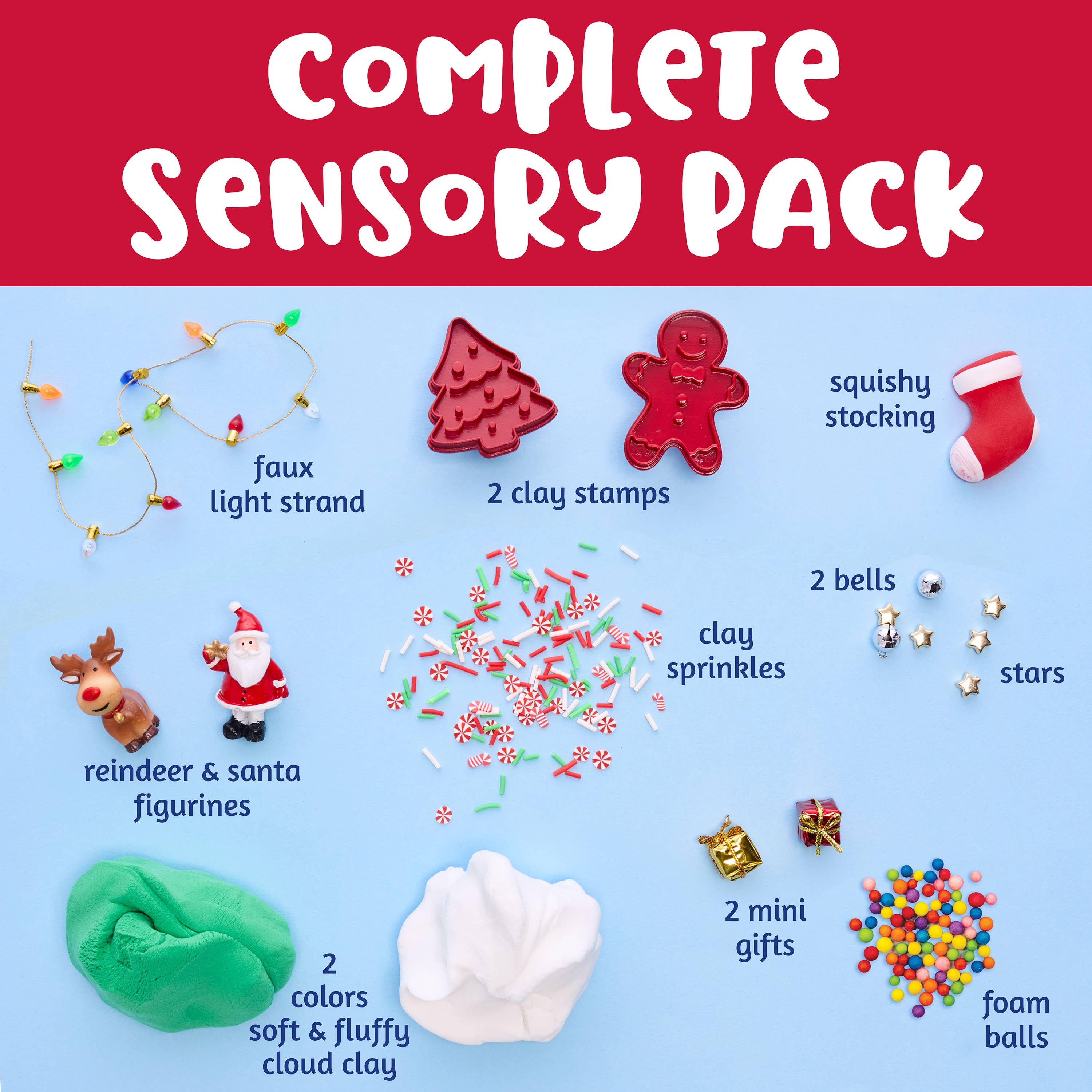 Sensory Pack Christmas Holiday Play Kit for Children - Posh West Boutique