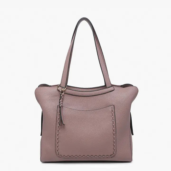 Dark Mauve Multi Pocket Tote - Posh West Boutique