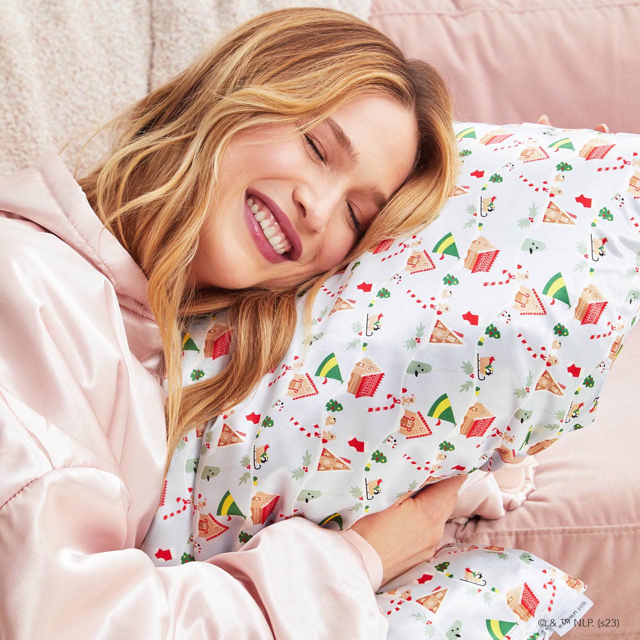 Elf x Kitsch Satin Pillowcase- Periwinkle Christmas - Posh West Boutique