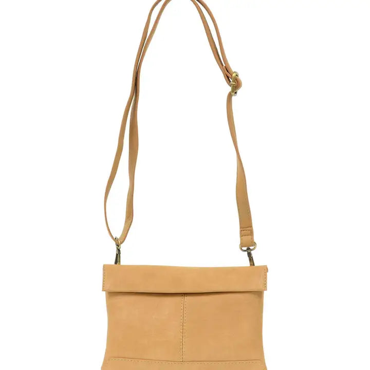 Camel Kiara Foldover Convertible Crossbody Purse - Posh West Boutique