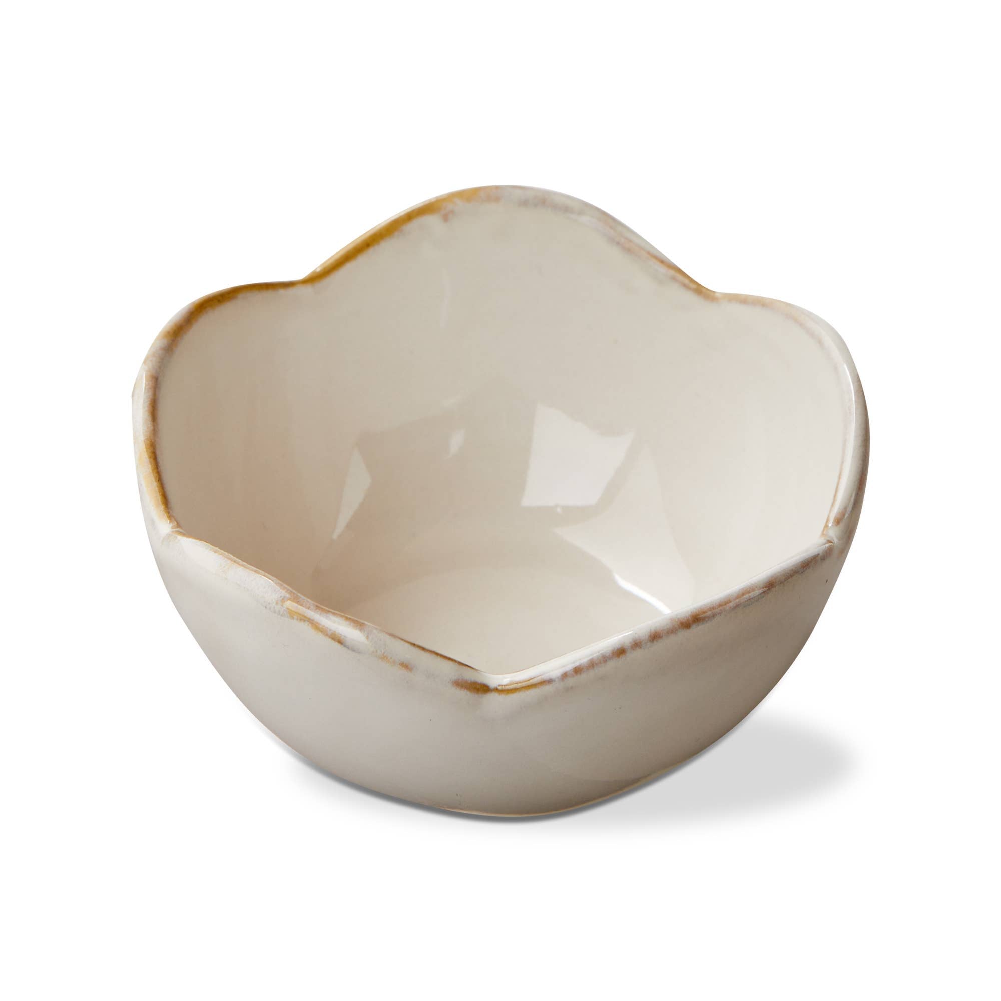 Petal Dip Bowl Small White Stoneware Everyday - Posh West Boutique