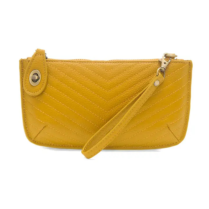 Mustard Quilted Mini Crossbody Wristlet Clutch - Posh West Boutique