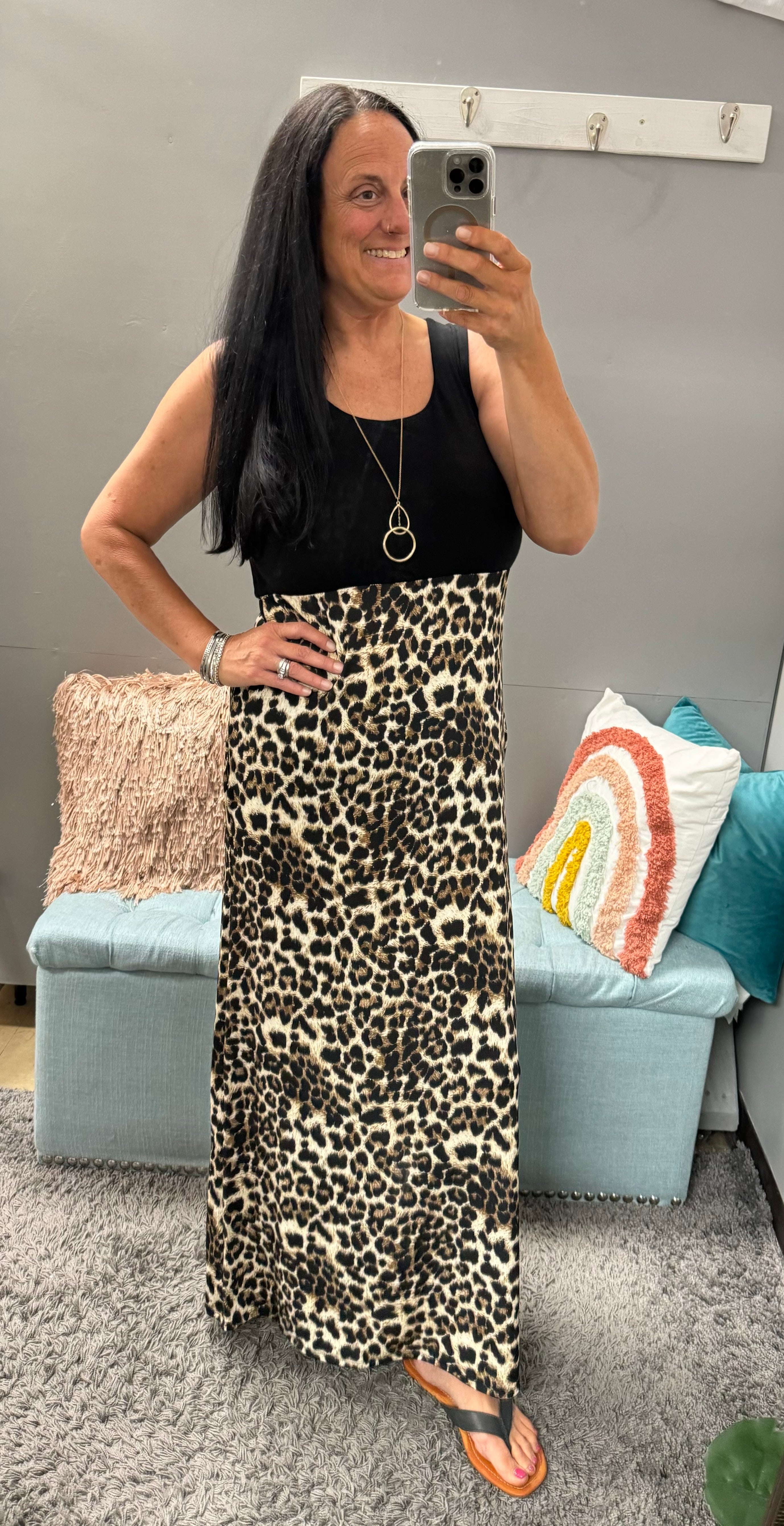 Black and Brown Animal Print Maxi Dress - Posh West Boutique