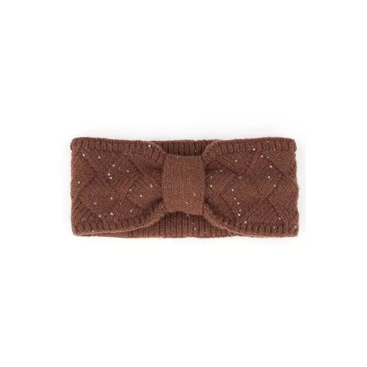 Sequin Brioche Cable Knit C.C Head Wrap