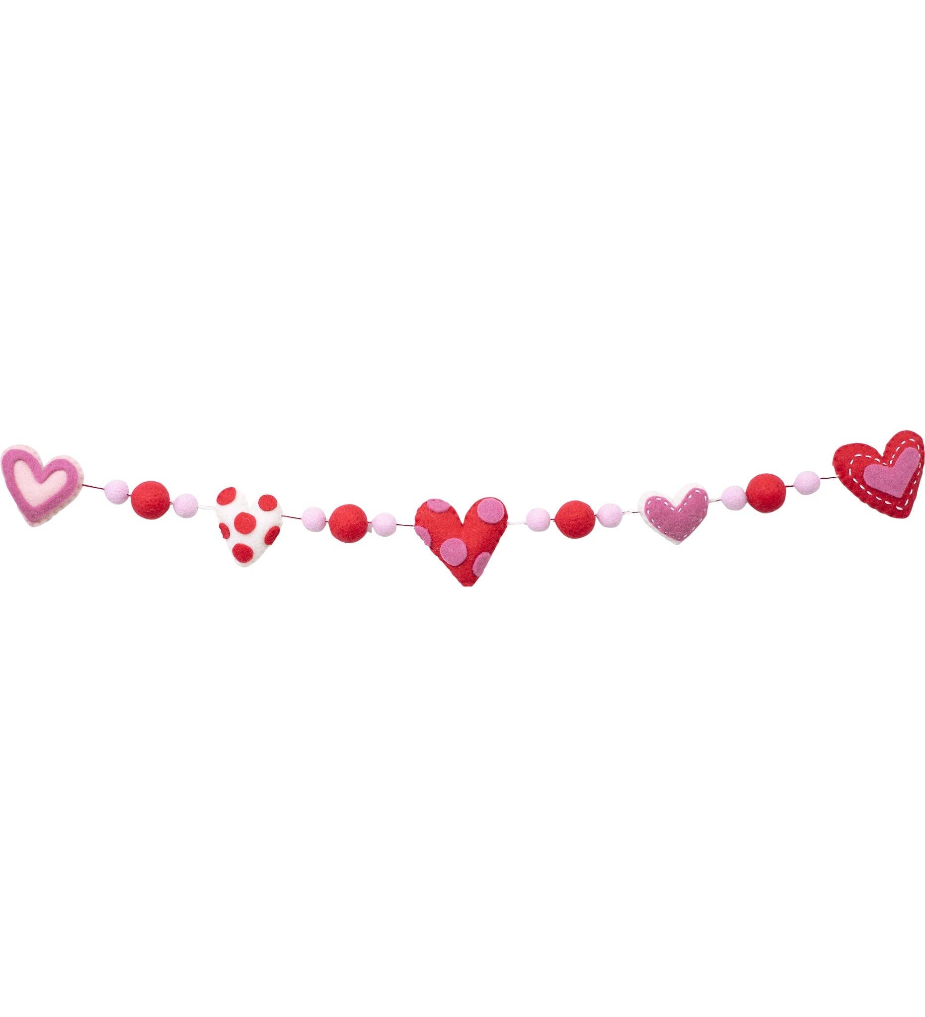 Hearts Love Valentine Felt Banner - Posh West Boutique