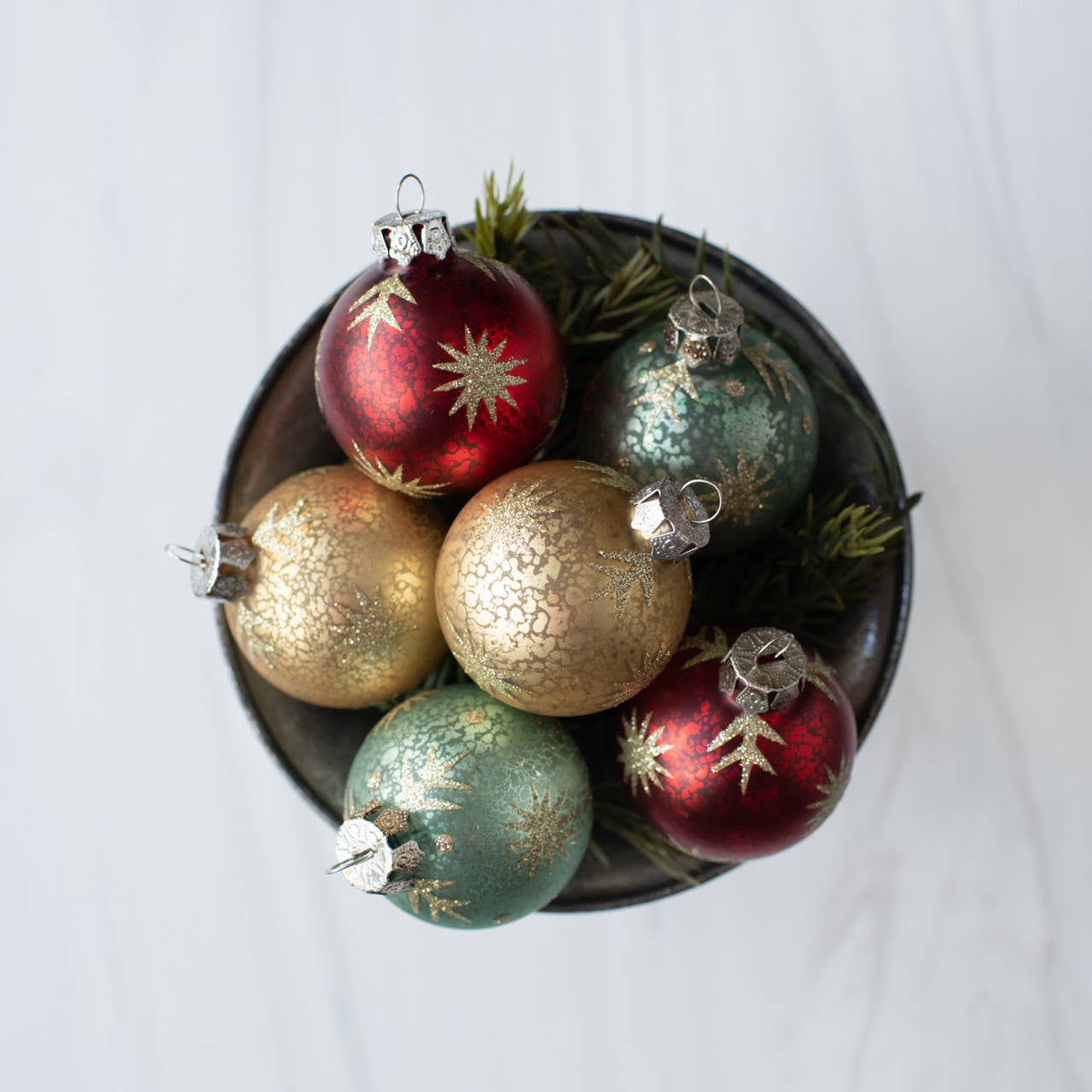 Glass Ball Ornaments Set Of 6 - Posh West Boutique