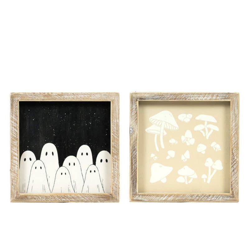 Ghost/Mushroom Reversible Decor Sign