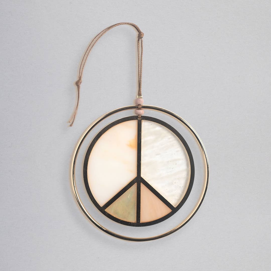 Stained Glass Light Catcher - Peace Sign - Posh West Boutique