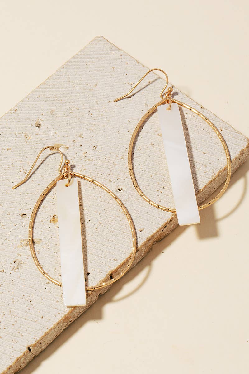 Rectangle Bar Teardrop Earrings - Posh West Boutique