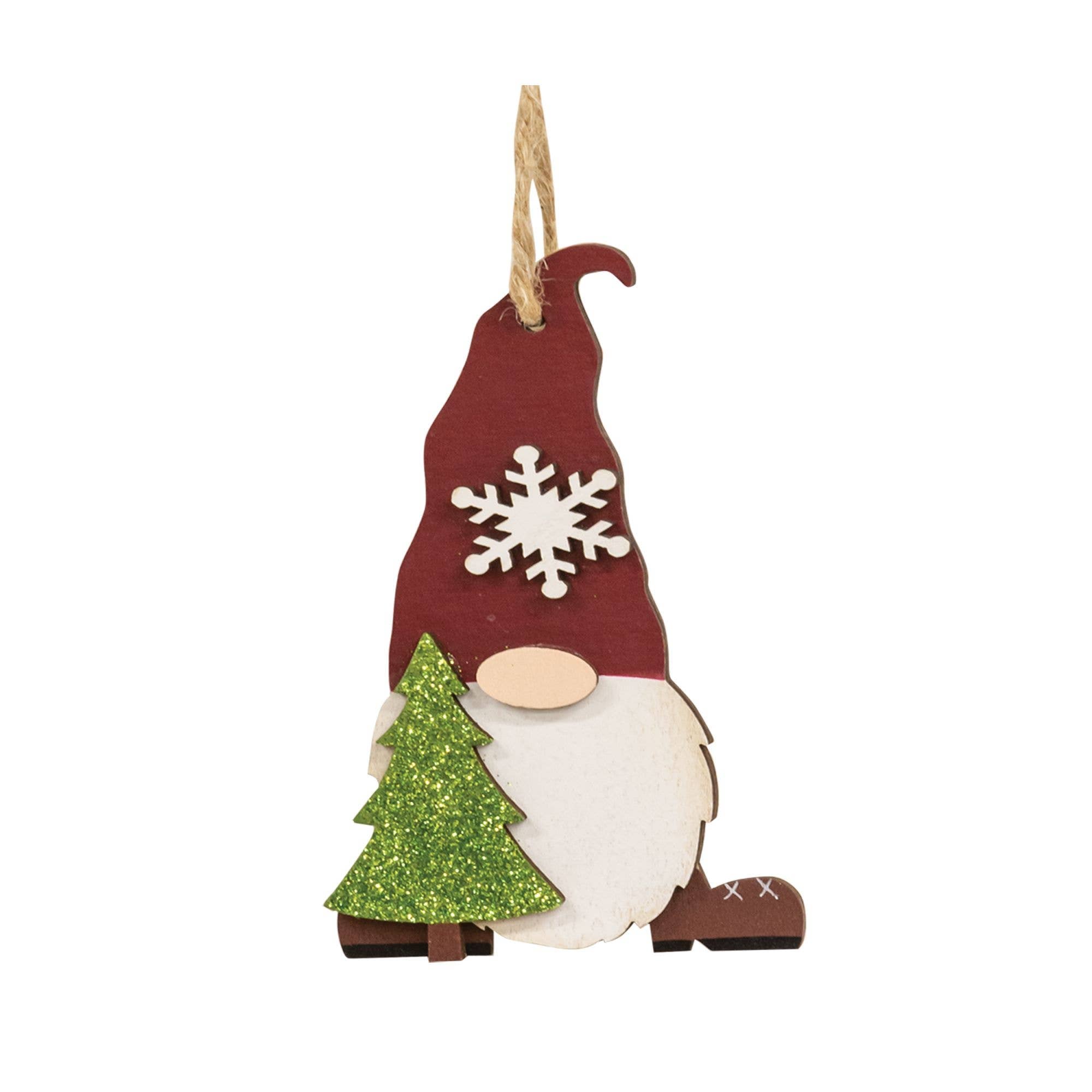 Wooden Christmas Tree Gnome Ornament - Posh West Boutique