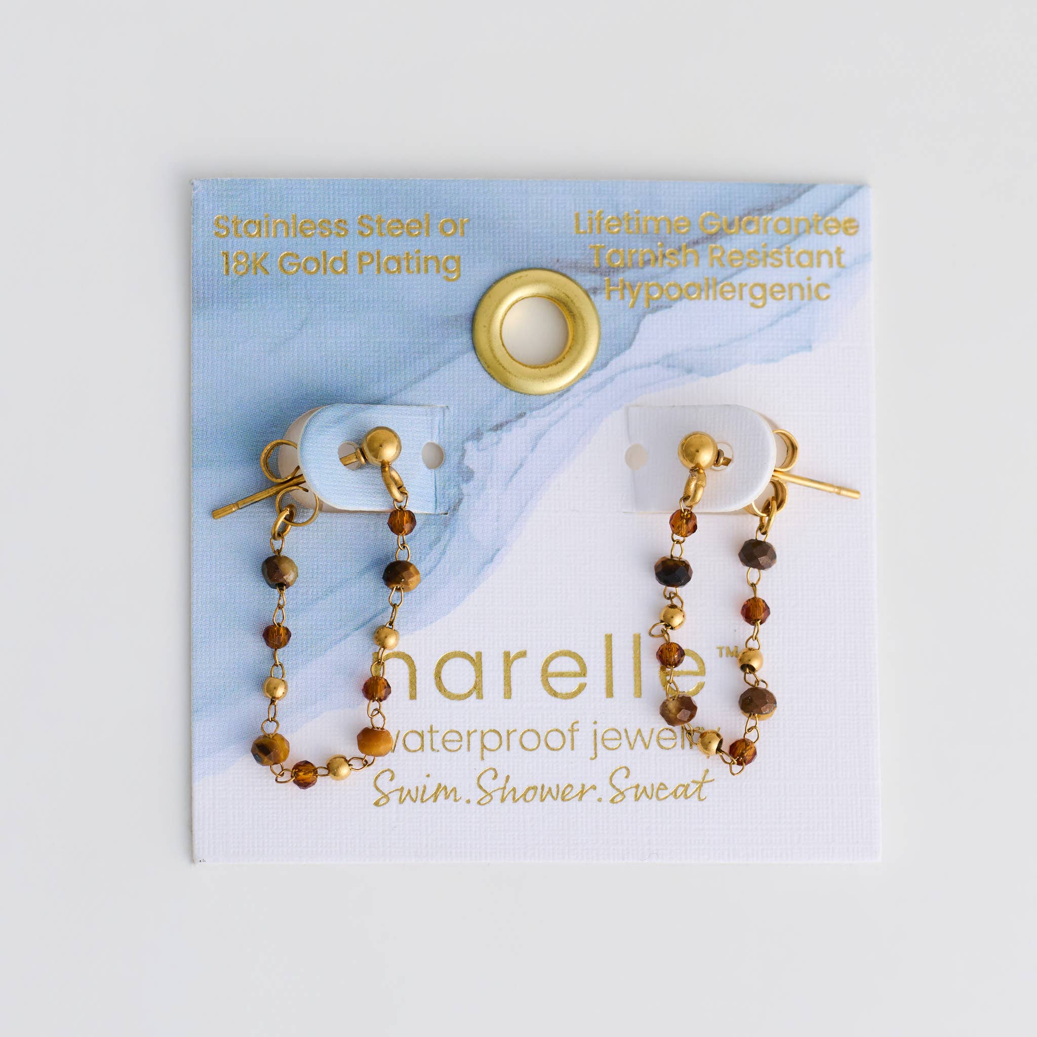 Waterproof Apatite Earrings Gemstone Beaded Drop