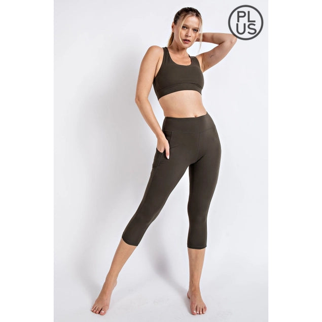 Butter Soft Black Capri Legging with Pocket-6045 - Posh West Boutique