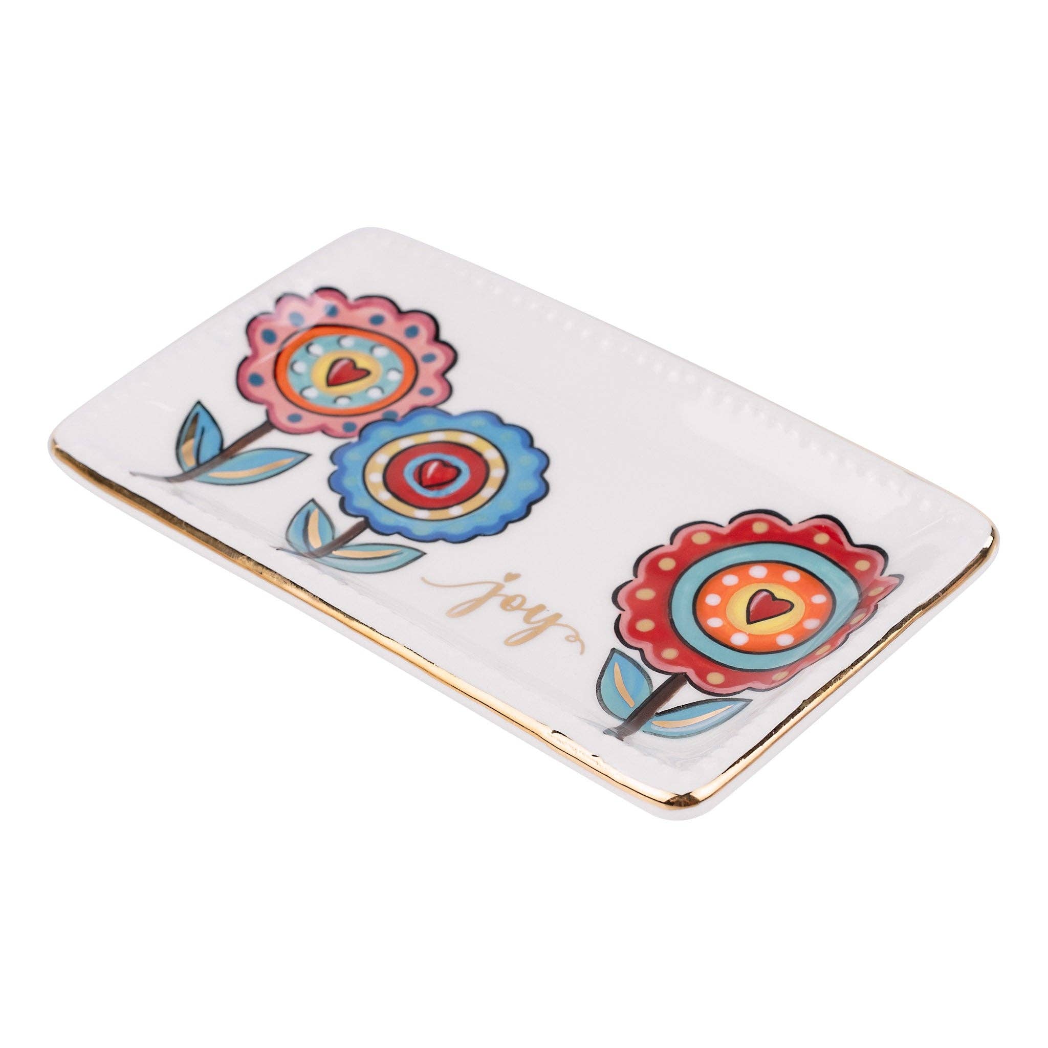 Garden Flowers Trinket Tray - Posh West Boutique