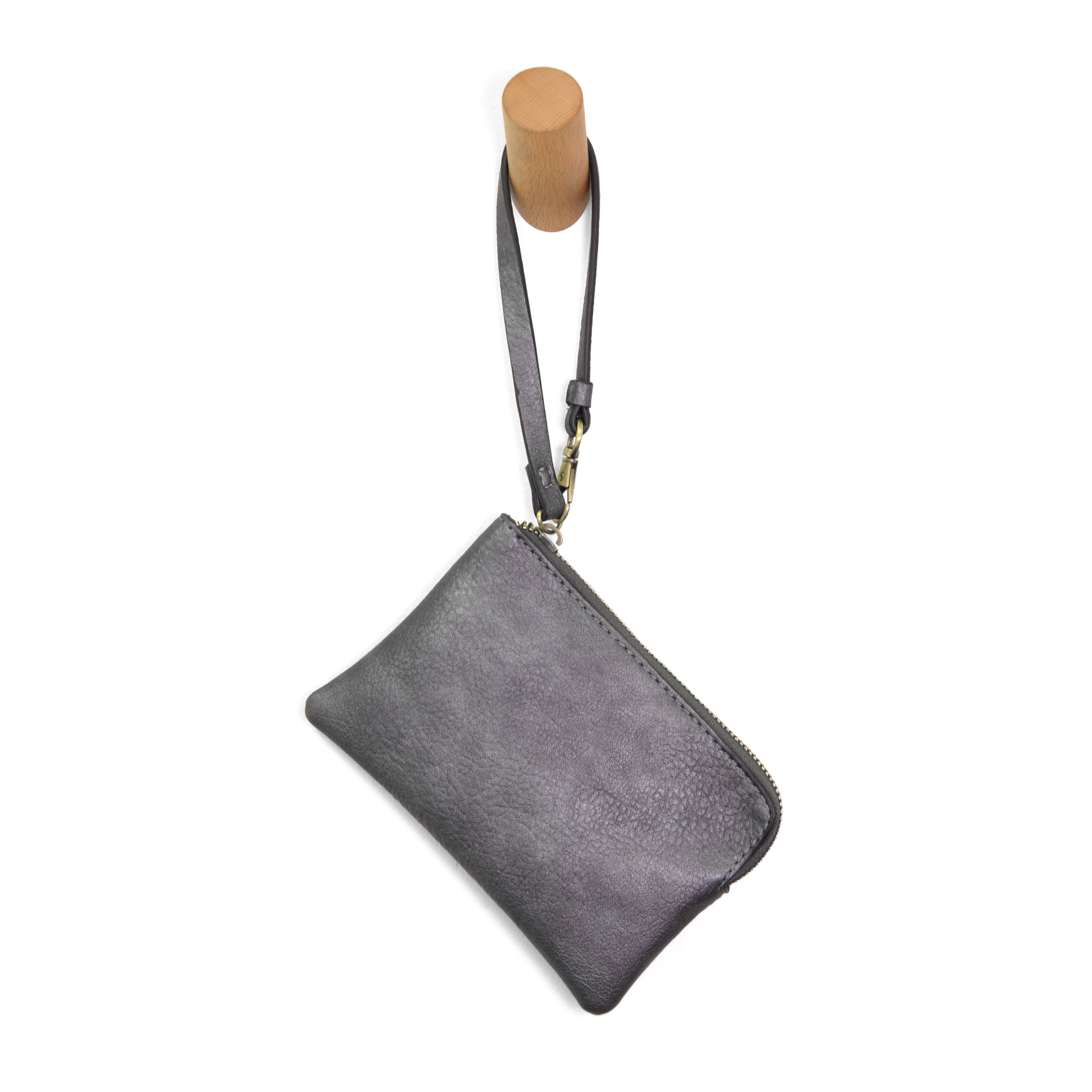 Pippa Wristlet Pouch: L8293-40 Metallic Pewter - Posh West Boutique