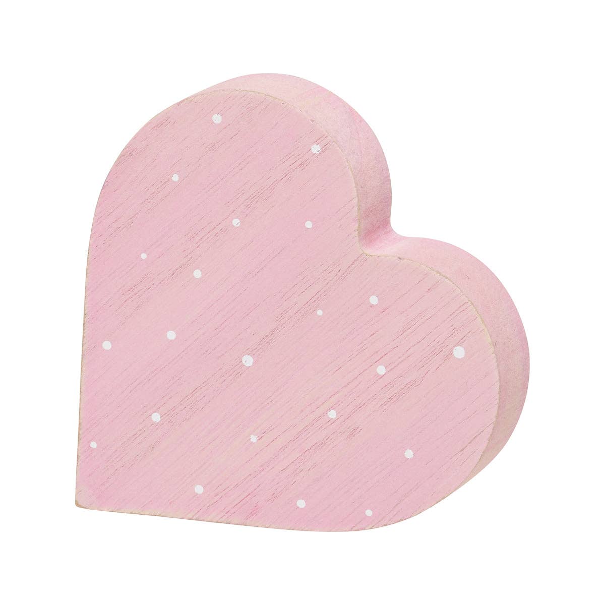 Pink Dotted Heart Wood Block - Posh West Boutique