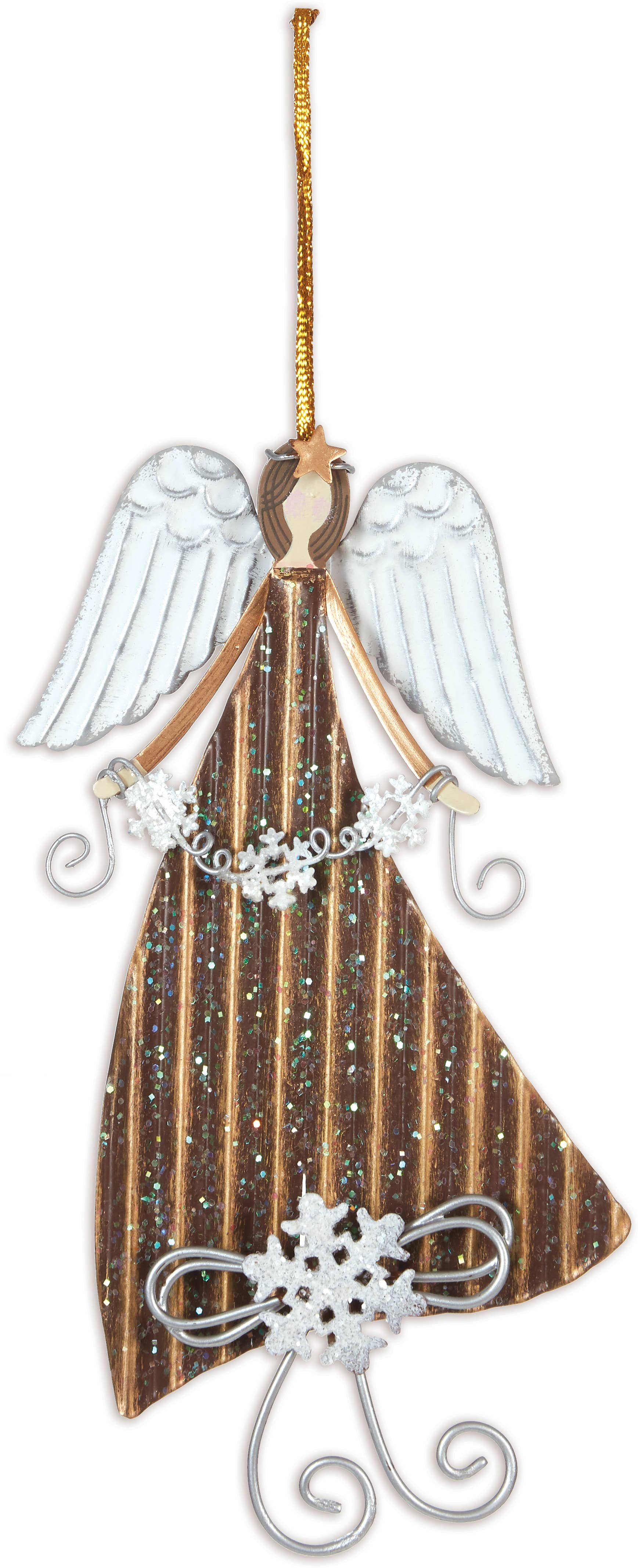 Glitter Gold Angel Ornament - Posh West Boutique
